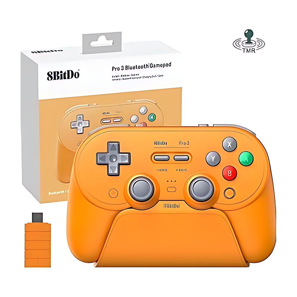 CONTROL 8BITDO PRO 3 GAMEPAD NARANJA SWITCH 1-2 WINDOWS ANDROID APPLE